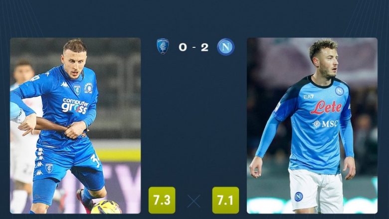 Ismajli dhe Rrahmani me paraqitje të mira, statistikat e tyre në ndeshjen Empoli-Napoli