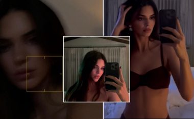 Kendall Jenner pozon ‘topless’ para pasqyrës, ndërsa vë në pah linjat trupore me të brendshme