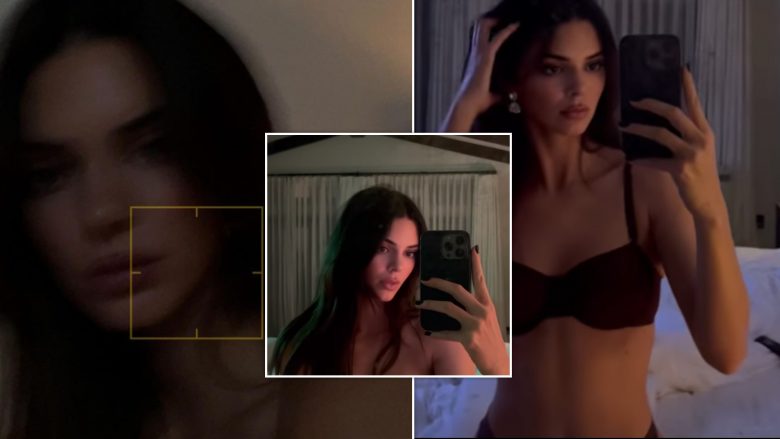 Kendall Jenner pozon ‘topless’ para pasqyrës, ndërsa vë në pah linjat trupore me të brendshme