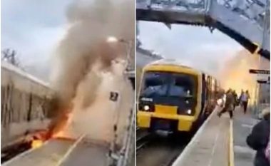 Momenti kur pasagjerët dalin nga treni që mori flakë në qytetin Kent të Anglisë