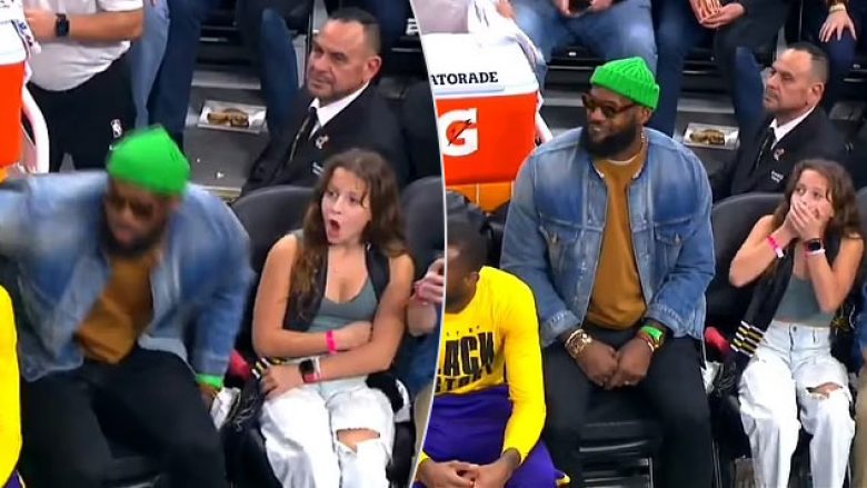 Momenti më i bukur në jetë, 12-vjeçarja mahnitet kur LeBron ulet pranë saj në ndeshjen e LA Lakers