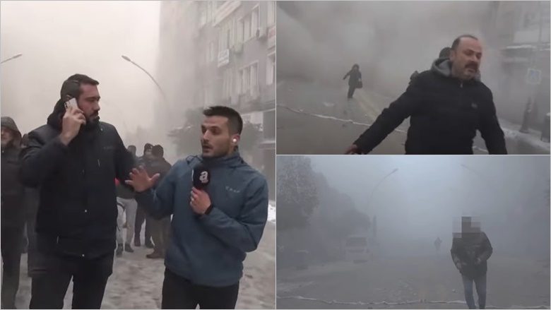 Momenti kur tërmeti i dytë goditi Turqinë – pamjet u panë gjatë një transmetimi të drejtpërdrejtë