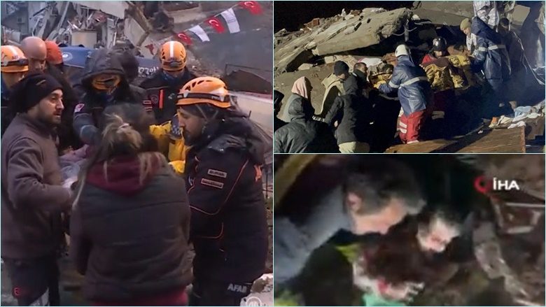 Fat në fatkeqësi – disa nga njerëzit që u shpëtuan pasi qëndruan nën rrënoja për më shumë se 20 orë, pas tërmetit shkatërrues në Turqi