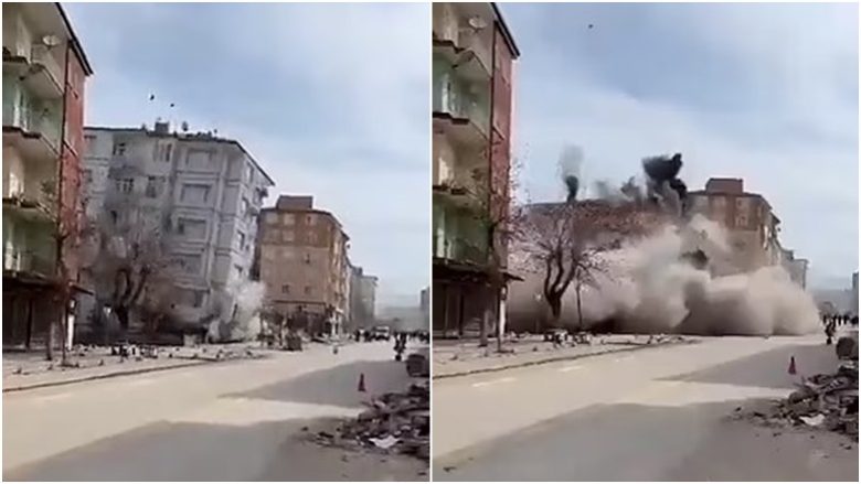 Momenti i shembjes së ndërtesave ndërsa lëkundjet e fuqishme tronditën përsëri jugun e Turqisë