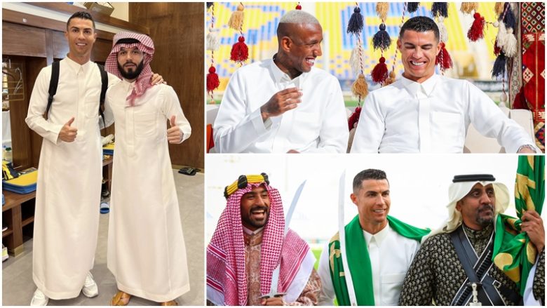 Cristiano Ronaldo vesh kostumet tradicionale të Arabisë Saudite dhe feston me skuadrën