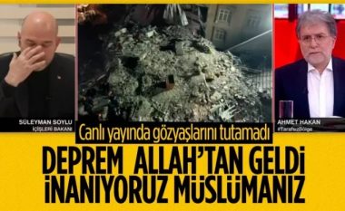 Ministri turk ndërsa flet për tërmetin, nuk përmbahet dhe fillon të qajë