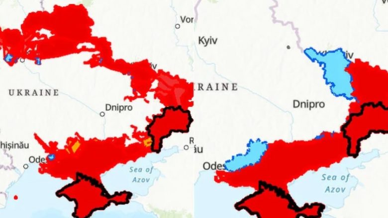 Agresioni rus në harta, fitoret e mëdha të Ukrainës dhe betejat për Bakhmutin