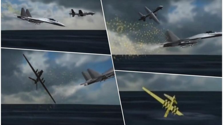 CBS publikon simulimin e animuar të incidentit mes dronit amerikan dhe aeroplanëve luftarakë rusë në Detin e Zi