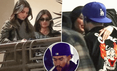 Aludohet për një lidhje dashurie – Kendall Jenner dhe Bad Bunny shihen duke u përqafuar pas një darke romantike