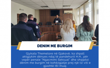 Një vit e gjashtë muaj burg ndaj një personi për ngacmim seksual në Gjakovë