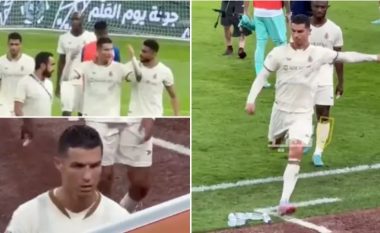 Ronaldo u zemërua pas disfatës dhe provokimeve nga tribuna: Ai goditi shishet e ujit duke dal nga fusha