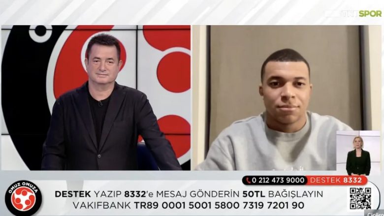 Kylian Mbappe befason në mbledhjen e fondeve për tërmetin në Turqi me një paraqitje të paparalajmëruar në televizionin turk