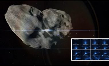 Pamje që tregojnë se si asteroidi formoi një ‘re mbeturinash’ pas goditjes së qëllimshme nga një anije kozmike