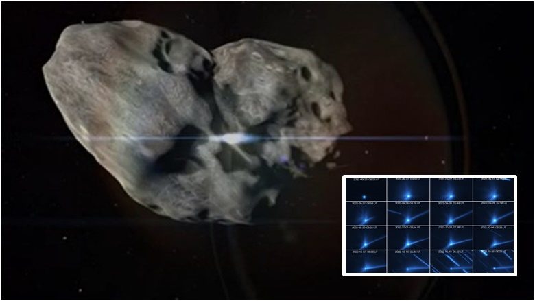 Pamje që tregojnë se si asteroidi formoi një ‘re mbeturinash’ pas goditjes së qëllimshme nga një anije kozmike