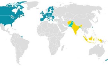 Sipas hartës, këto janë vendet anembanë botës që po e ndalojnë TikTok-un