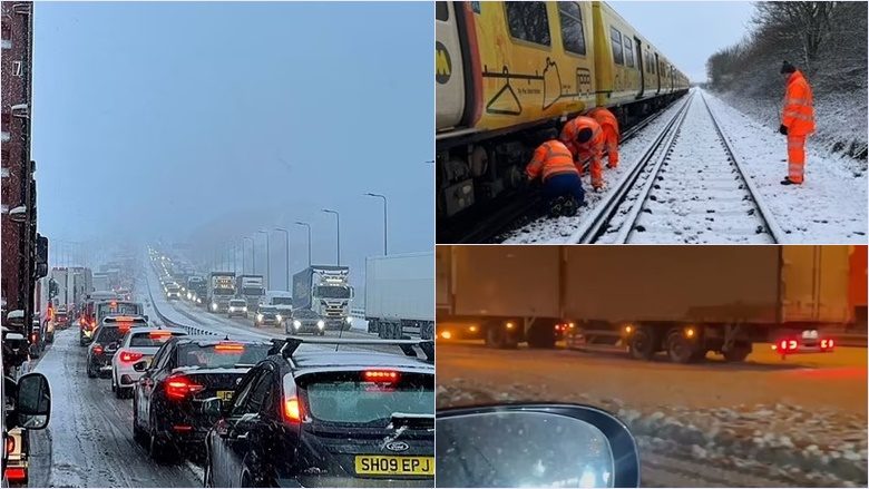 Një stuhi bore godet Britaninë – shkakton kaos udhëtimesh, disa shoferë madje u bllokuan gjatë natës në rrugë