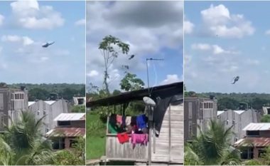 Katër të vdekur pasi një helikopter “del jashtë kontrollit” dhe bie në tokë – momenti i rrëzimit të tij në një zonë banimi në Kolumbi