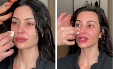 Kim Kardashian tregoi fytyrën e saj pa asnjë gjurmë grimi