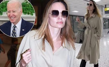 Angelina Jolie fotografohet plot stil në aeroportin e Washingtonit përpara darkës shtetërore me Joe Biden në Shtëpinë e Bardhë