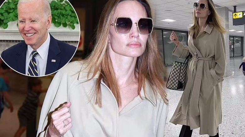 Angelina Jolie fotografohet plot stil në aeroportin e Washingtonit përpara darkës shtetërore me Joe Biden në Shtëpinë e Bardhë