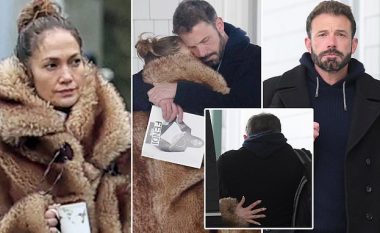 Një përqafim i ngrohtë – Ben Affleck dhe Jennifer Lopez shfaqen me stil teksa mbërrijnë në aeroportin East Hampton