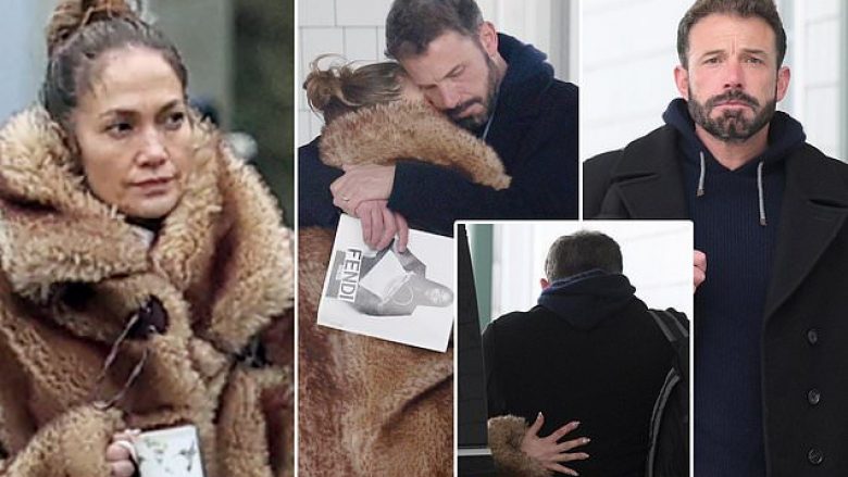 Një përqafim i ngrohtë – Ben Affleck dhe Jennifer Lopez shfaqen me stil teksa mbërrijnë në aeroportin East Hampton
