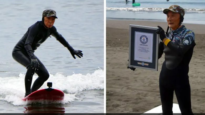 Japonezi 89 vjeçar emërohet si “surfisti” më i vjetër në botë