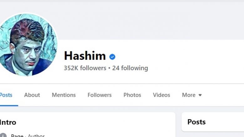 Hakohet faqja zyrtare e ish-presidentit Hashim Thaçi në Facebook