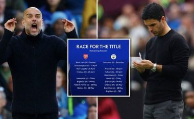 Ndeshjet e Arsenalit dhe Man Cityt: Parashikimi i përballjeve të mbetura për të përcaktuar fituesin e Ligës Premier