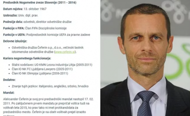 Mediumi slloven akuzon presidentin e UEFA-s për falsifikim të dokumenteve