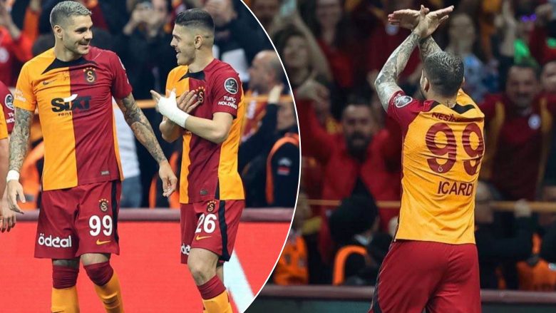 Milot Rashica e mëson Mauro Icardin të bëj shqiponjën me duar gjatë fitores së Galatasaray