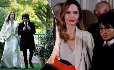 Angelina Jolie duket elegante në shoqërinë e të birit teksa merr pjesë në darkën shtetërore në Shtëpinë e Bardhë