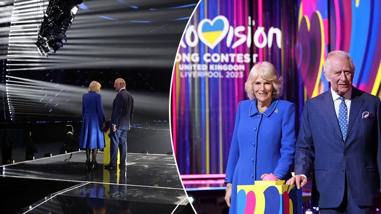 Mbreti Charles dhe gruaja e tij ndezin dritat dhe prezantojnë skenën madhështore të ‘Eurovision 2023’