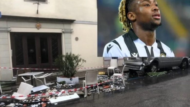 “Duket se ka shpërthyer një bombë”, futbollisti i Udineses përplas makinën e tij në tarracën e një lokali