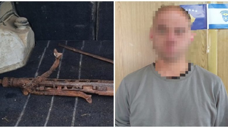 Policia në Jarinë ia gjen serbit një mitraloz të ndryshkur në veturë, udhëtonte në drejtim të Serbisë