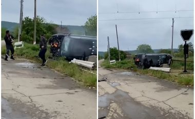 Shoferi i një Audie A4 i cili u përplas me një tren në Bullgari u përpoq të thyente xhamin për ta marrë telefonin nga vetura