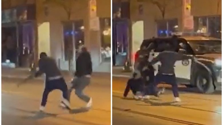 E pazakontë, kanadezi rrahu me gjarpër një burrë në mes të rrugës – pamjet bëhen virale