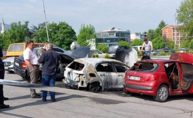 Digjen tre vetura në Shkup