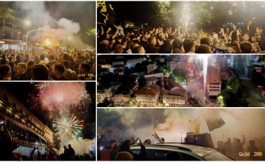 Pamje nga festa e madhe e tifozëve në qytetin e Pejës pas shpalljes kampione e Kosovës në basketboll