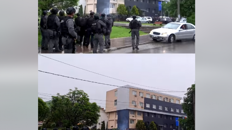 Pamje nga situata në veri kur gazetarët e policët sulmohen me gurë nga serbët lokalë