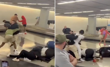 Përleshje masive në aeroportin e Chicagos