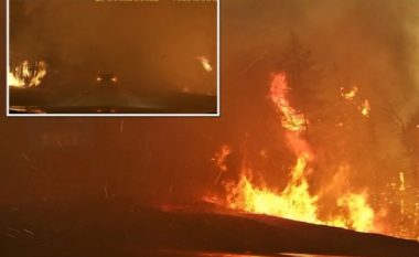 Pamjet rrëqethëse nga Kanada – zjarri pothuajse nuk e përfshiu një veturë në lëvizje