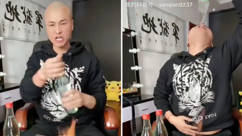 Një influencues kinez ndërron jetë pas sfidës me alkool në TikTok – piu shtatë shishe gjatë një transmetimi të drejtpërdrejtë