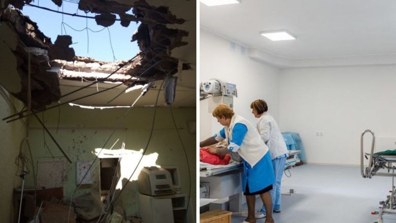 Para dhe pas, spitali në veri të Kievit që ishte shkatërruar nga sulmet ajrore ruse – rindërtohet