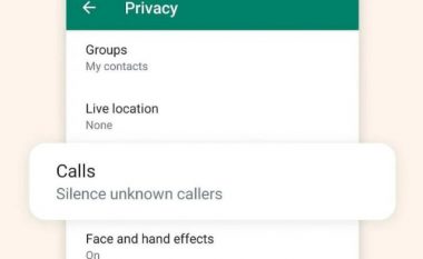 WhatsApp mund të hesht telefonatat nga numra të panjohur