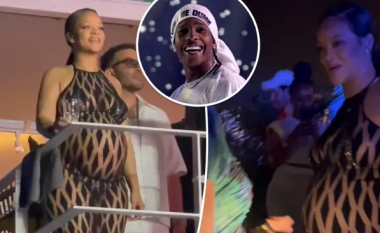 Rihanna shfaqet tërë shkëlqim në daljen e fundit teksa shikon me admirim performancën e partnerit të saj Asap Rocky