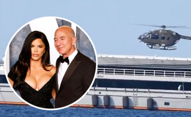 Lauren Sanchez zbarkon me helikopter në jahtin e miliarderit Jeff Bezos në Sardenjë