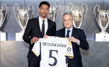 Prezantohet me fanellën numër 5 te Real Madridi, fjalët e para të Bellingham si lojtar i ri i Los Blancos