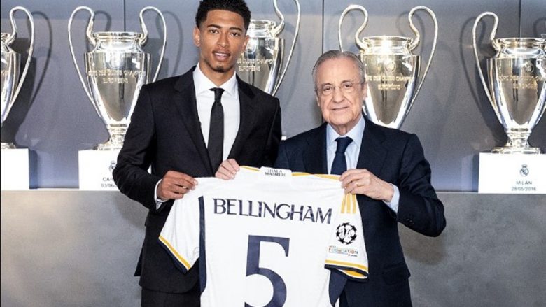 Prezantohet me fanellën numër 5 te Real Madridi, fjalët e para të Bellingham si lojtar i ri i Los Blancos