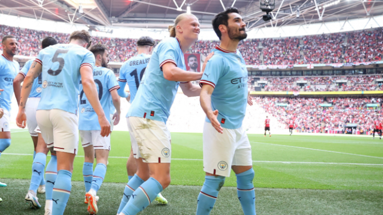 Man City një hap më afër tripletës: Triumfon në finale të FA Cup përballë Man United